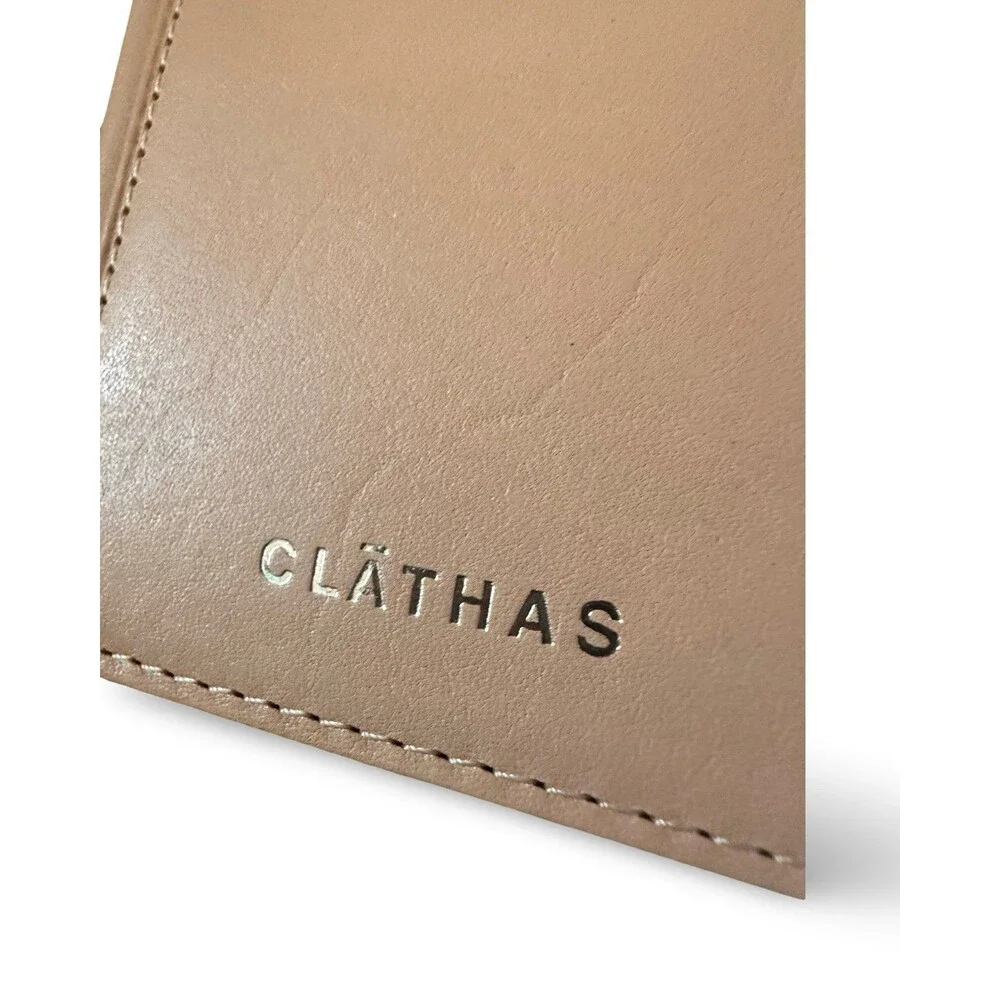 Authentic CLATHAS Black Quilted Leather Wallet with Camellia Emblem – Excellent